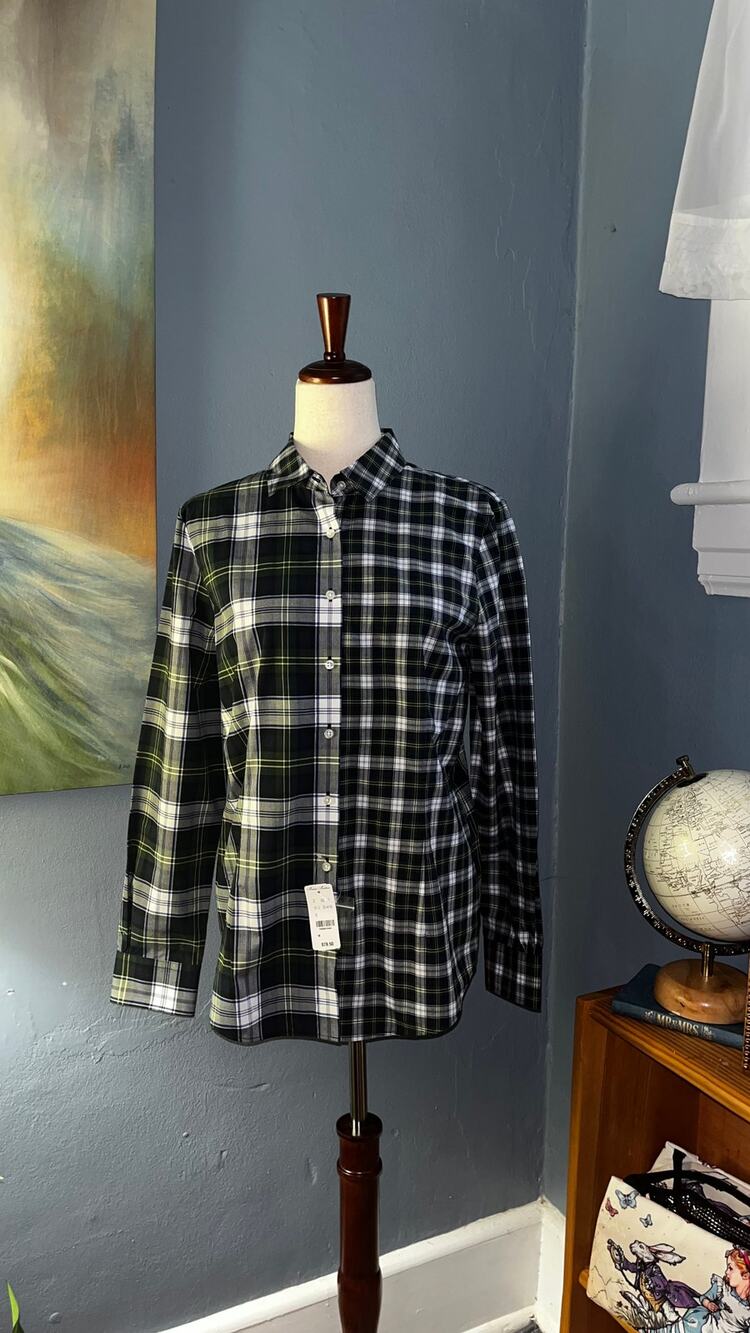 NWT Brooks Brothers size 10 women's mixed pattern plaid top